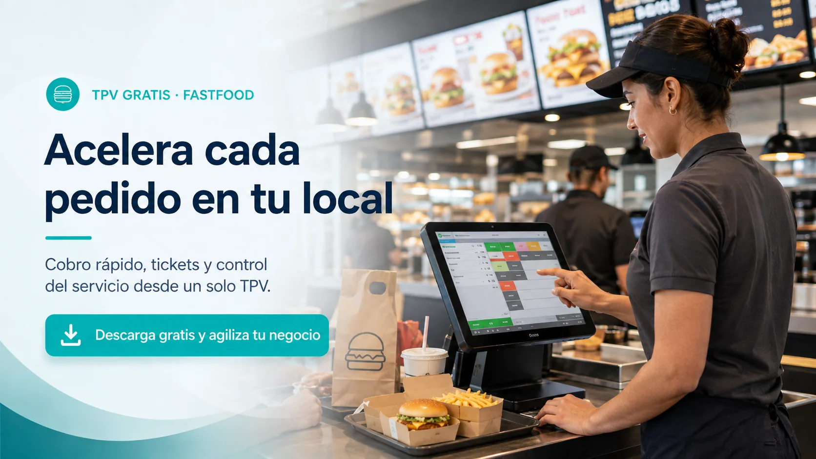 TPV Gratis Fastfood en un entorno profesional
